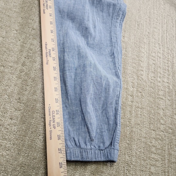 Athleta Cabo Linen Joggers Women 18 Blue Elastic Waist Drawstring Athleisure - Picture 6 of 11